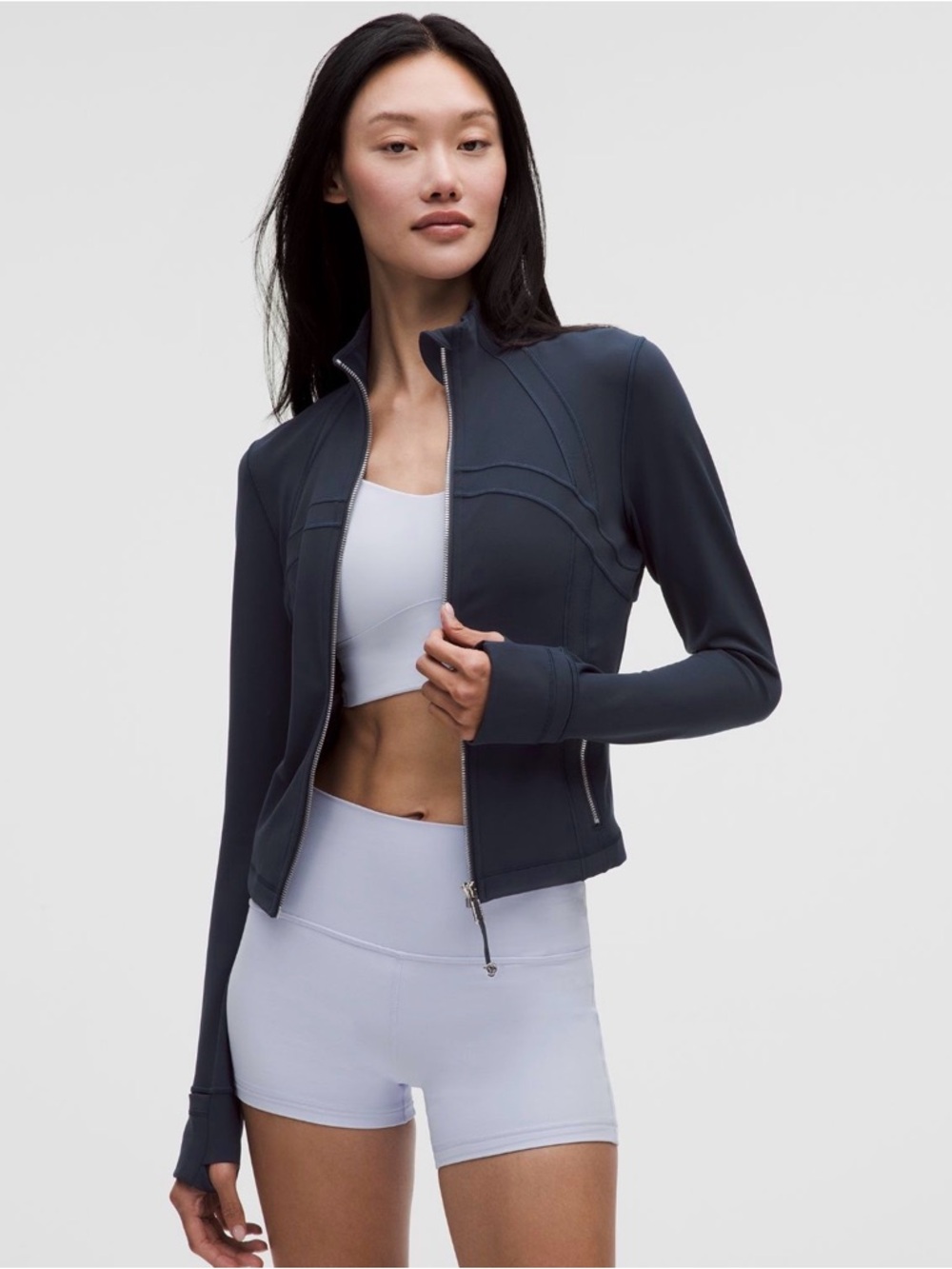 NWT Lululemon Define Cropped Jacket Nulu True Navy/Mirror Silver/Mirror Silver
